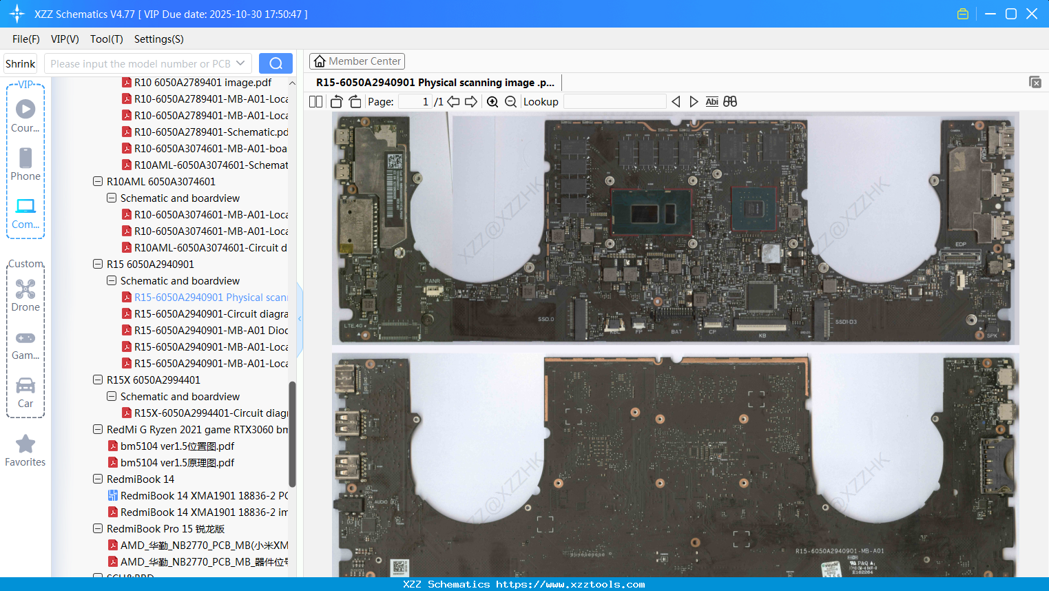 Laptop Xiaomi R15-6050A2940901 Physical Scanning Image